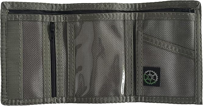 Nylon Trifold Wallet with Coin Pocket, Grey Ballistic, 3 x 5